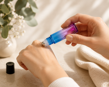 Load image into Gallery viewer, Glass Blue Purple Gradient Essential Oil Roller
